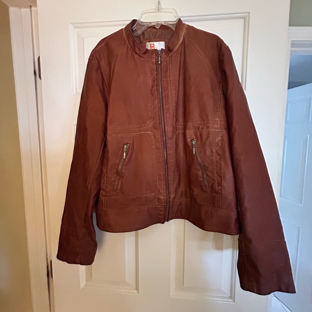 Bernardo Faux Brown Leather jacket XL.  NWOT